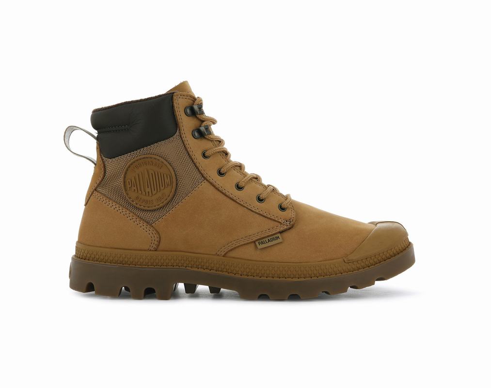 Palladium Pampa Shield Wp+ Lux Women's Waterproof Boots Gold (LEFX54396)